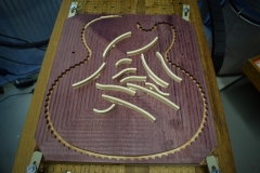 Purpleheart slide guitar binding segments