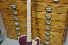 Purpleheart slide guitar full view